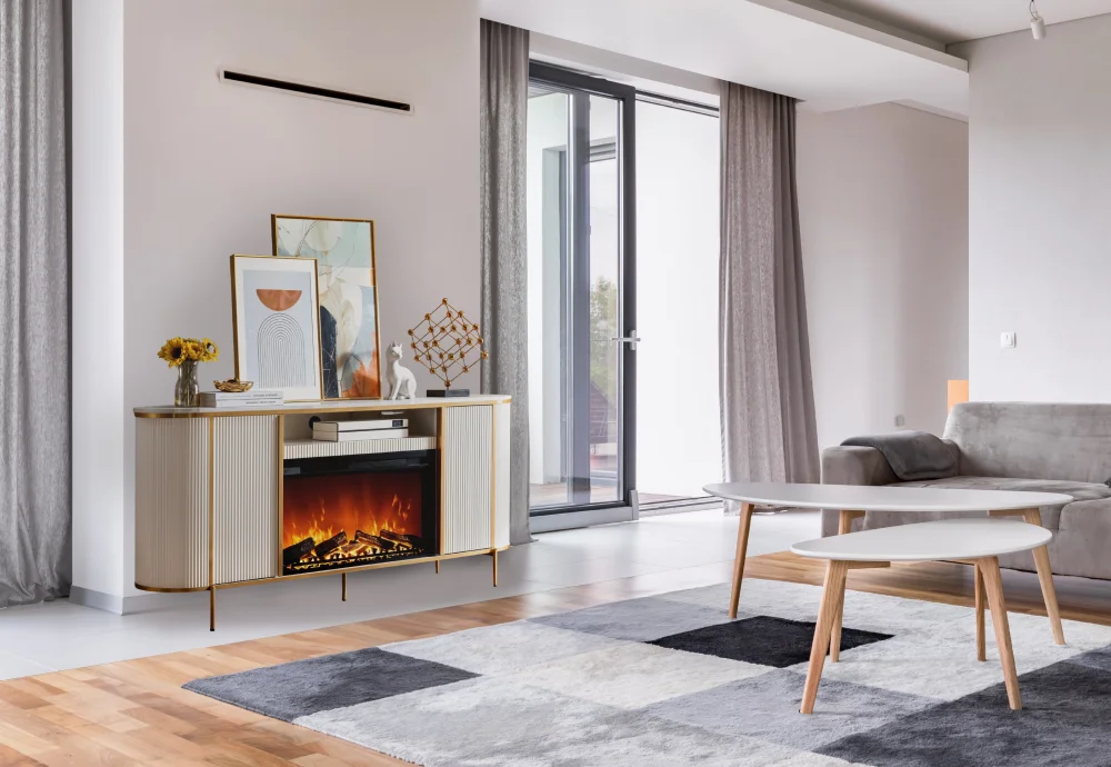 modern freestanding electric fireplace